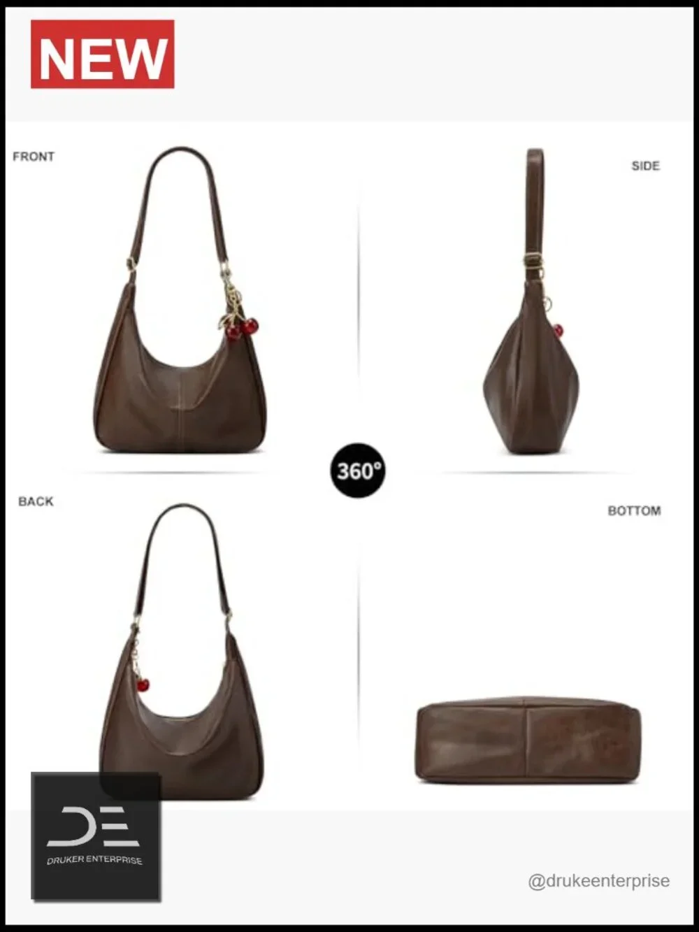 Soft Vegan Leather Foldable Slouchy Hobo Tote Crossbody Handbag